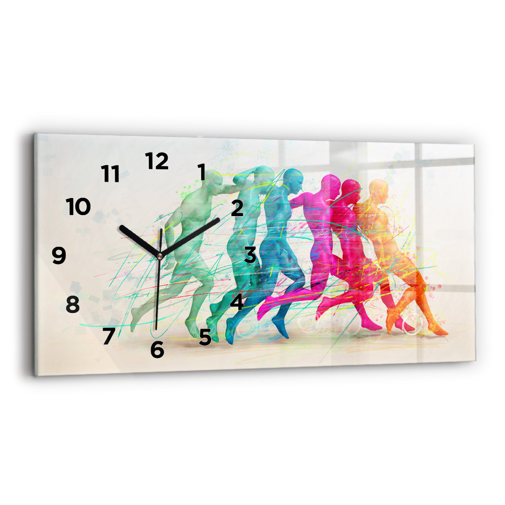 Horloge horizontale en verre Personnes colorées