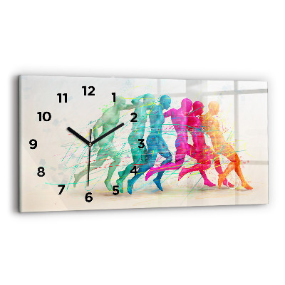 Horloge horizontale en verre Personnes colorées