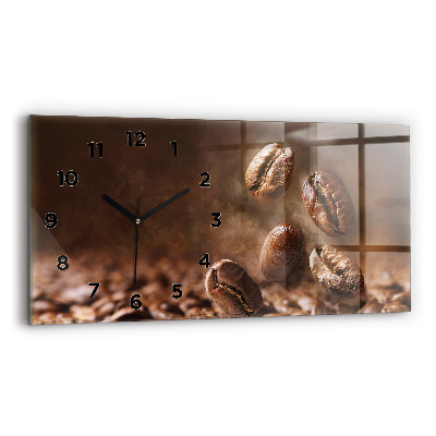 Horloge rectangulaire horizontale Grains de café