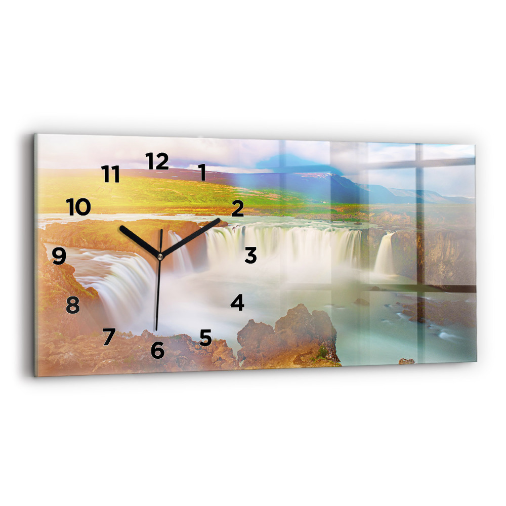 Horloge horizontale en verre Godafoss en Islande