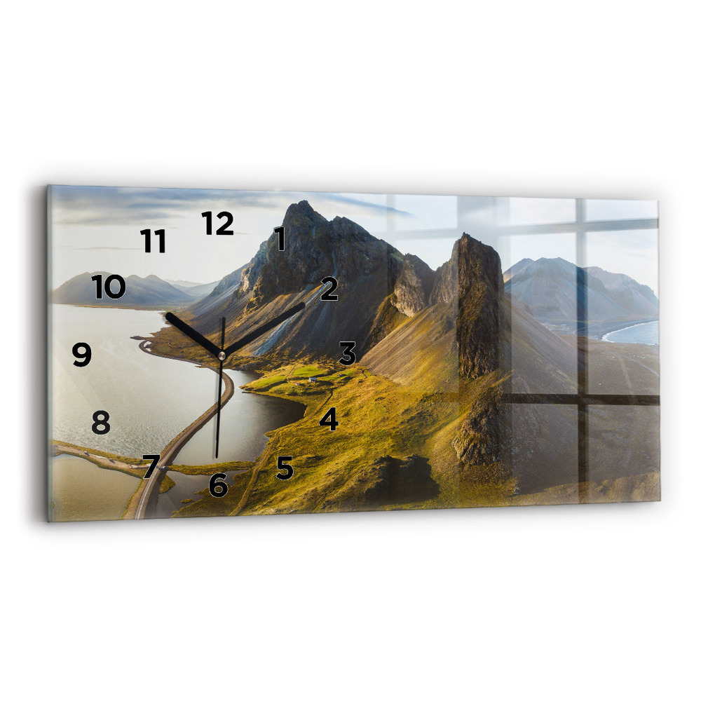 Horloge murale horizontale Route en Islande