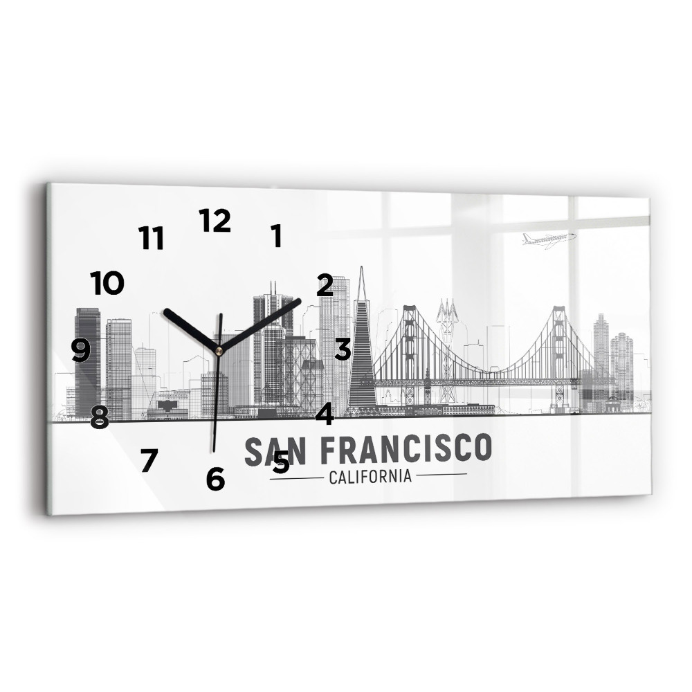 Horloge rectangulaire horizontale Ligne d'horizon de San Francisco