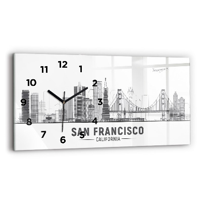Horloge rectangulaire horizontale Ligne d'horizon de San Francisco