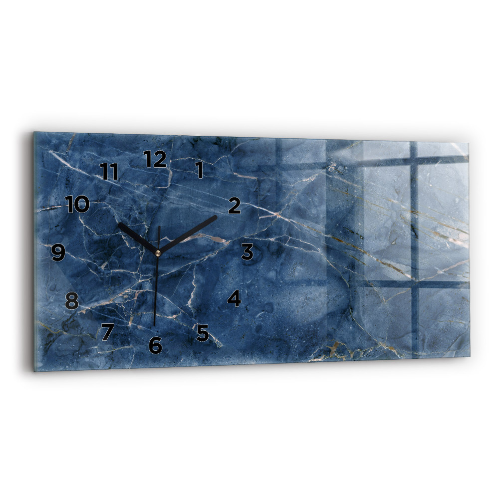 Horloge rectangulaire horizontale Texture marbre bleu