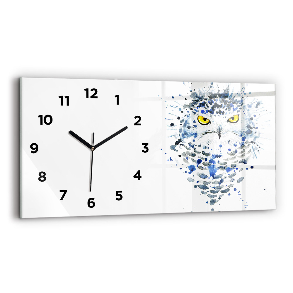 Horloge murale horizontale Regard de hibou