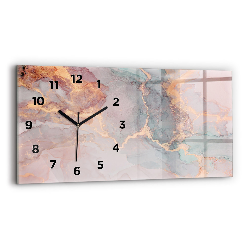 Horloge horizontale en verre Texture de marbre
