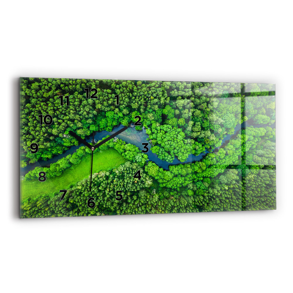 Horloge murale horizontale Rivière dans la forêt