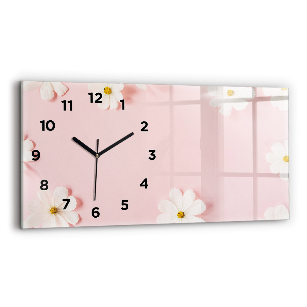 Horloge rectangulaire horizontale Fleurs de marguerite