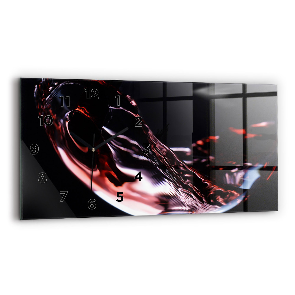 Horloge rectangulaire horizontale Verre de vin