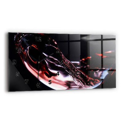 Horloge rectangulaire horizontale Verre de vin