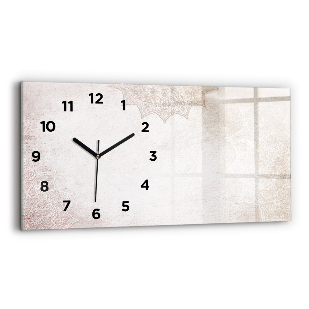 Horloge horizontale en verre Motif décoratif