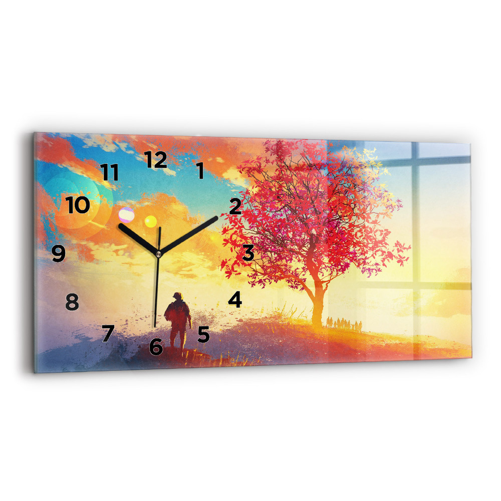 Horloge rectangulaire horizontale Paysage d'automne