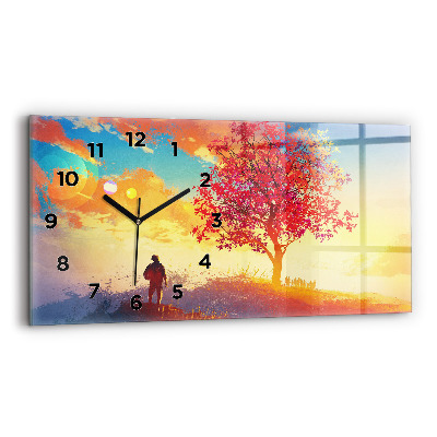 Horloge rectangulaire horizontale Paysage d'automne