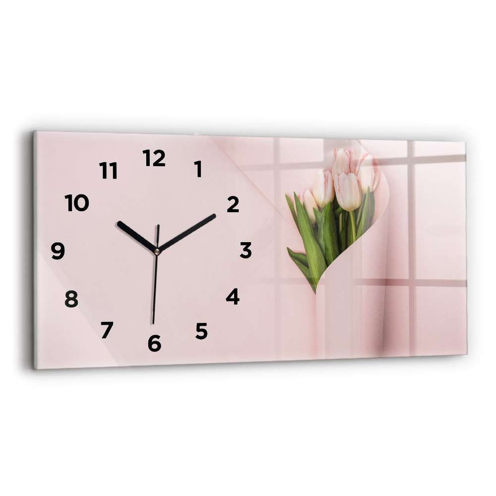 Horloge rectangulaire horizontale Bouquet de fleurs