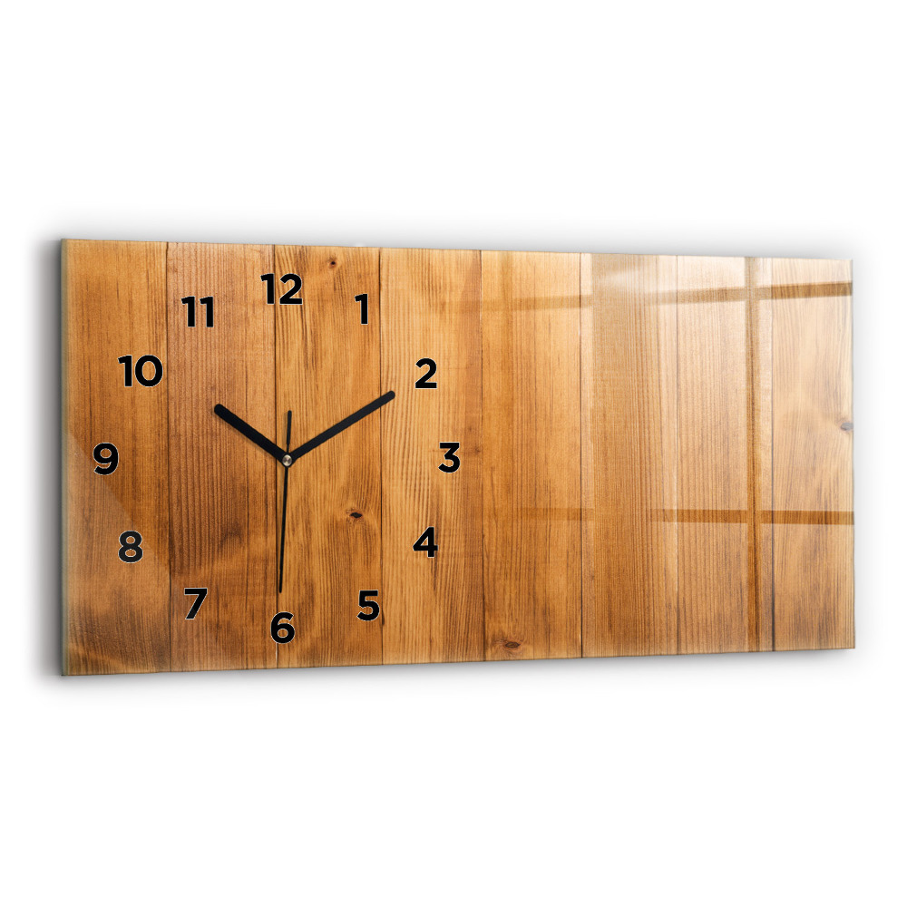 Horloge murale horizontale Planches en bois
