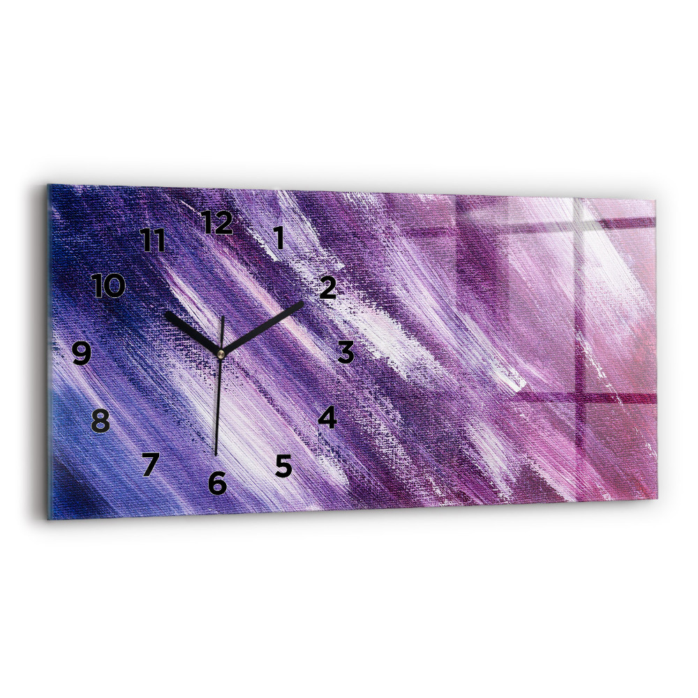 Horloge murale horizontale Texture de peinture acrylique