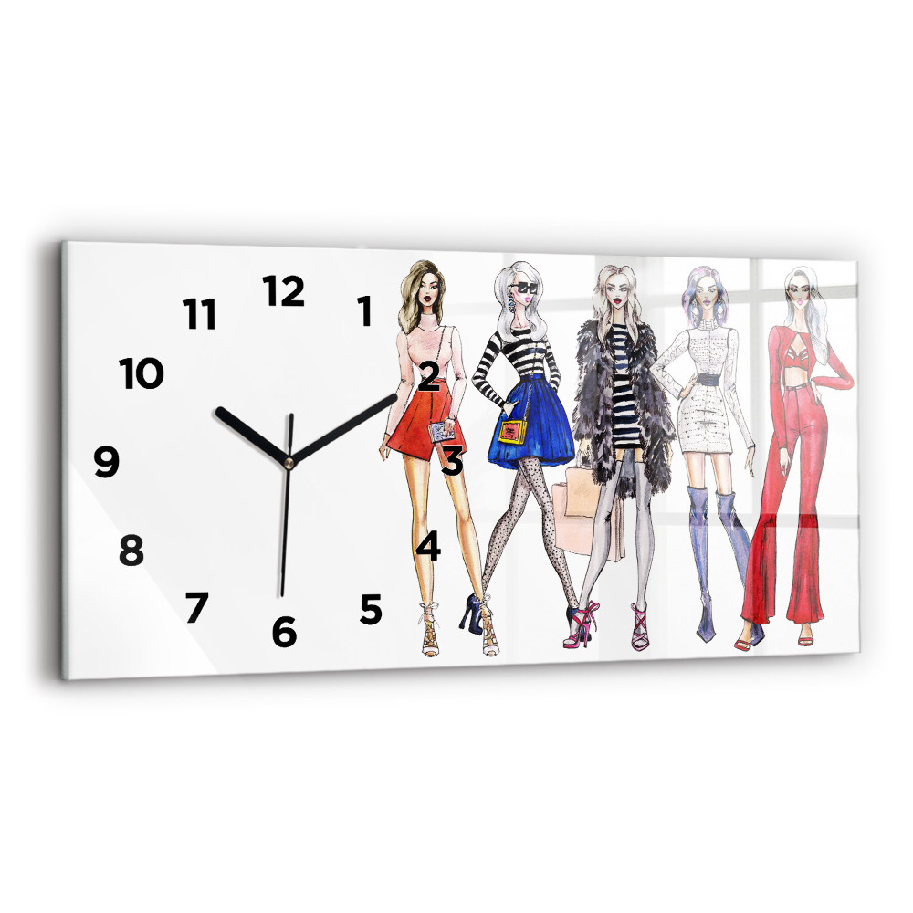 Horloge horizontale en verre Filles à la mode