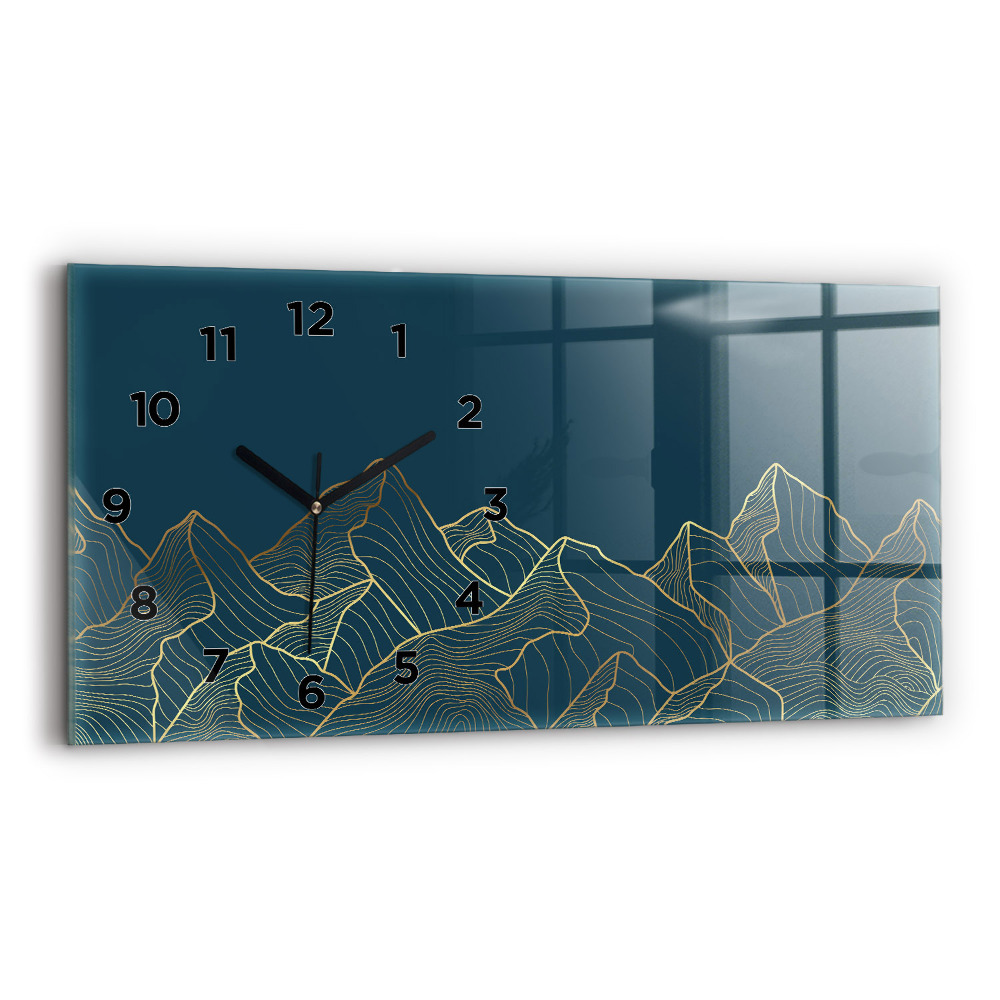 Horloge rectangulaire horizontale Croquis de montagnes