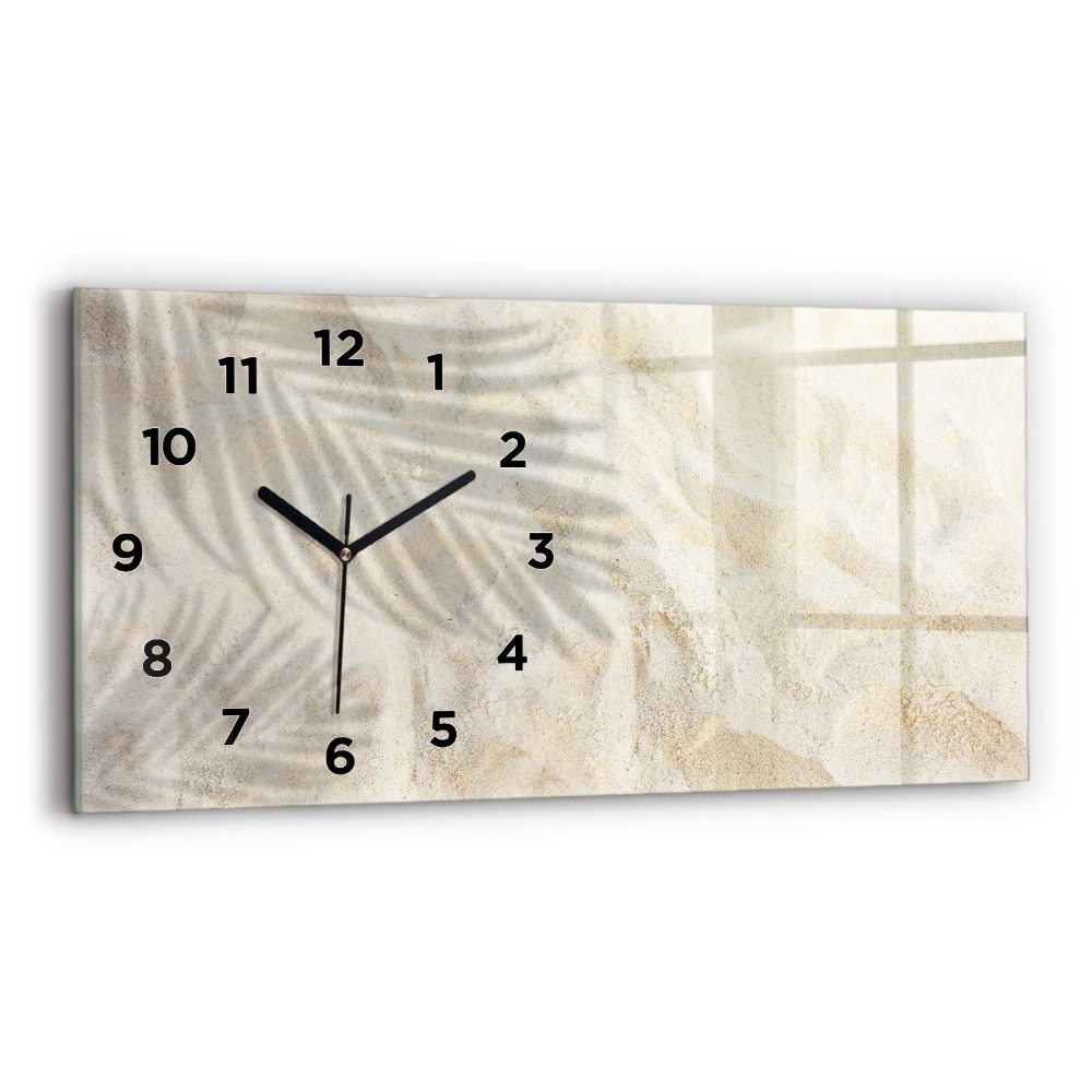 Horloge rectangulaire horizontale Ombre d'un palmier Sable