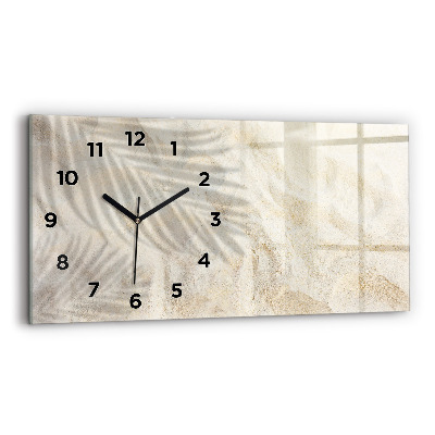 Horloge rectangulaire horizontale Ombre d'un palmier Sable