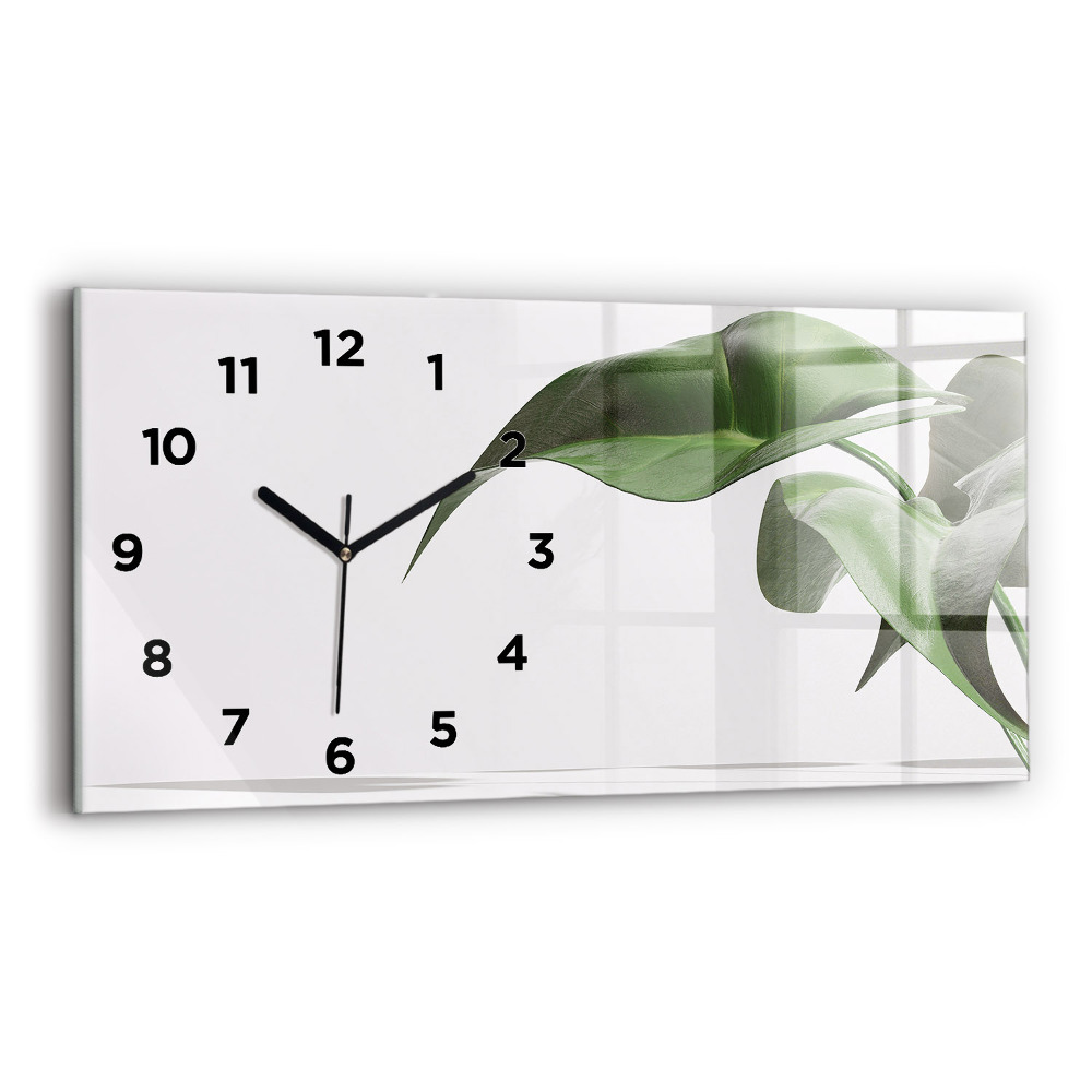 Horloge murale horizontale Feuilles abstraites