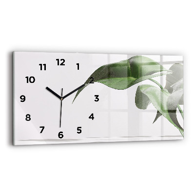 Horloge murale horizontale Feuilles abstraites