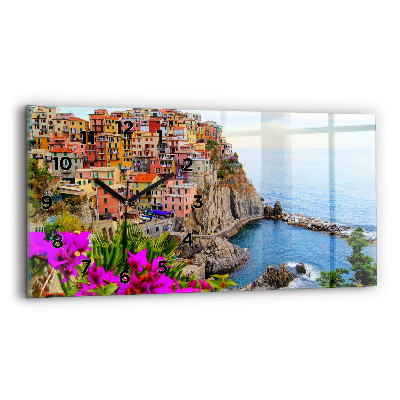 Horloge horizontale en verre Côte des Cinque Terre