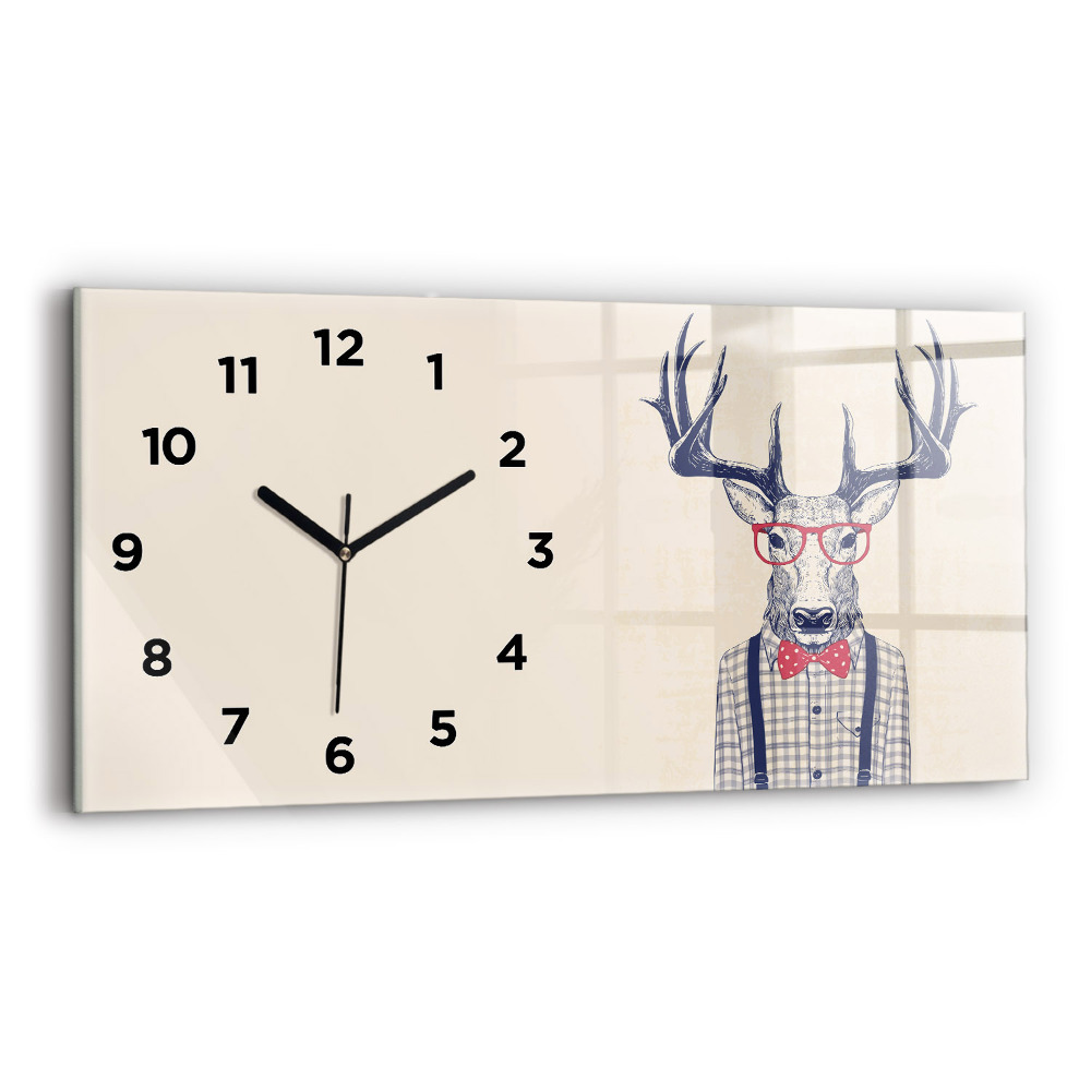 Horloge horizontale en verre Cerf en chemise