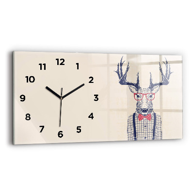 Horloge horizontale en verre Cerf en chemise