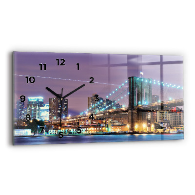 Horloge murale horizontale Pont de Brooklyn et East River