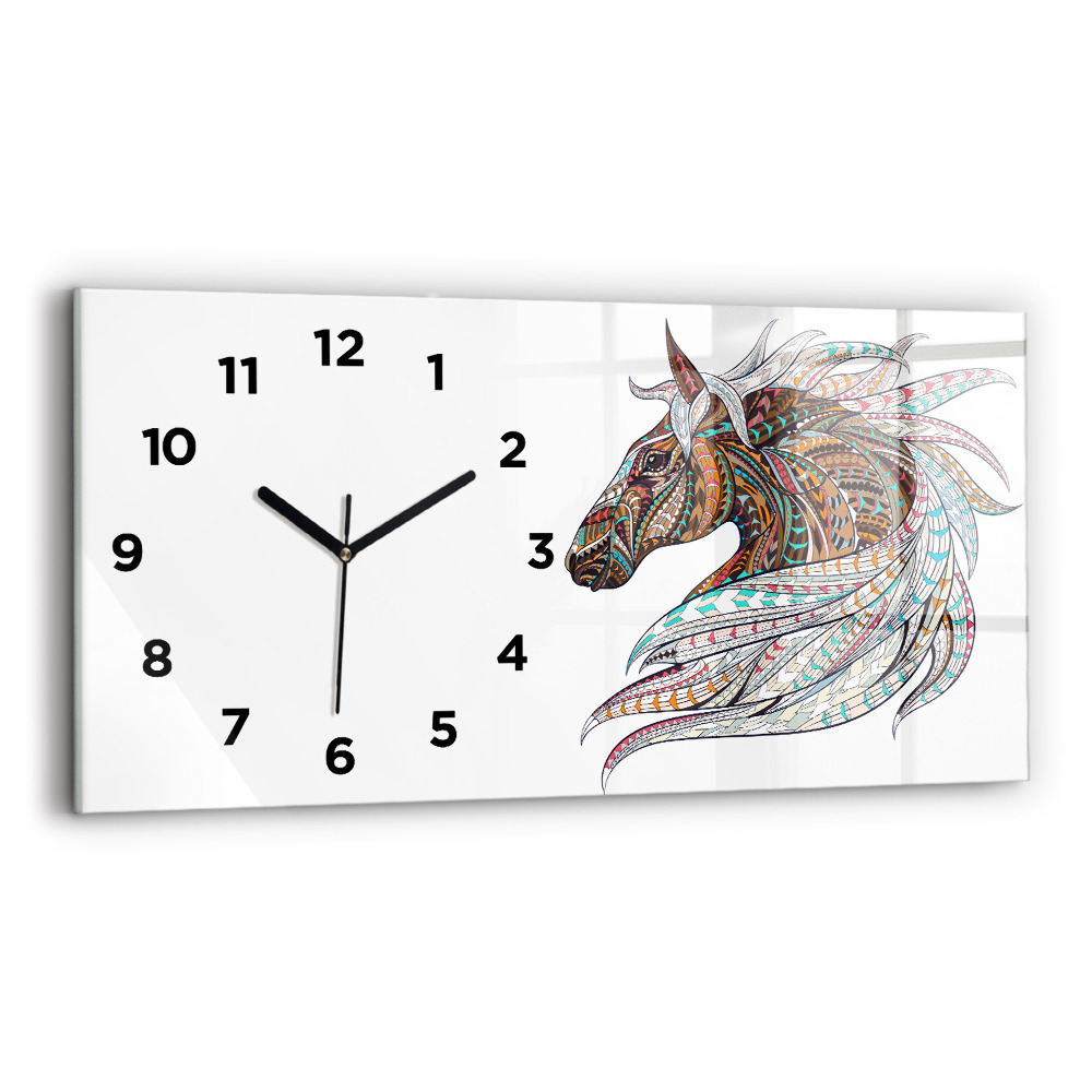 Horloge rectangulaire horizontale Illustration d'un cheval
