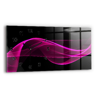 Horloge horizontale en verre Abstraction rose
