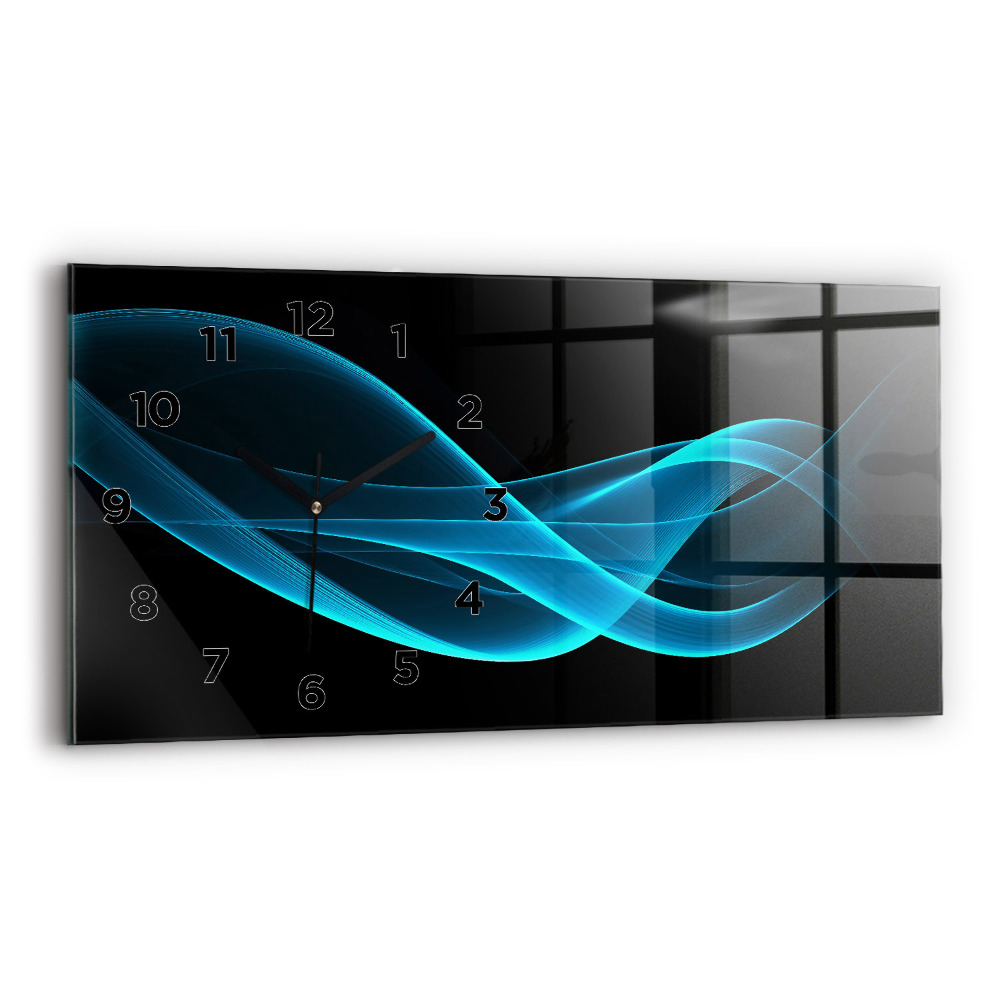 Horloge rectangulaire horizontale Abstraction bleue