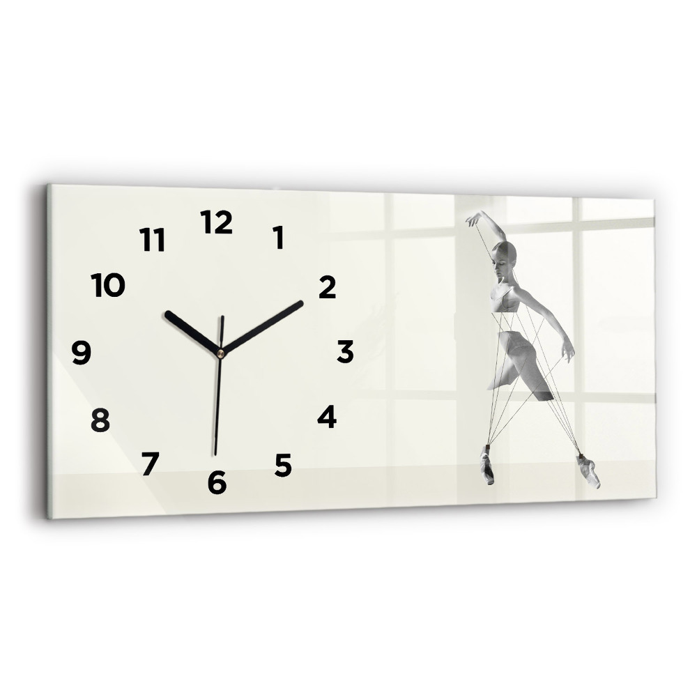Horloge horizontale en verre Femme danseuse abstraite