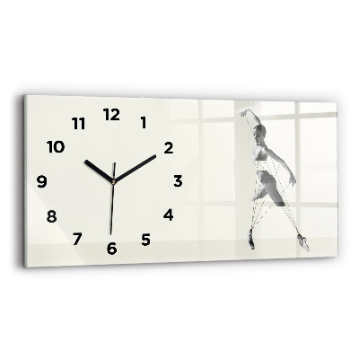 Horloge horizontale en verre Femme danseuse abstraite