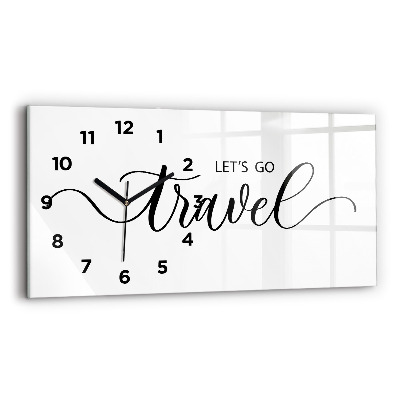 Horloge rectangulaire horizontale Inscription de voyage