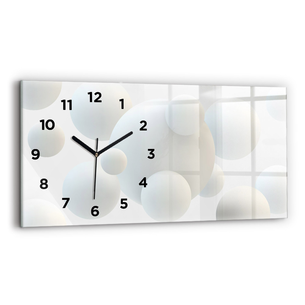 Horloge horizontale en verre Boules abstraites