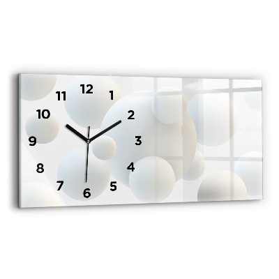 Horloge horizontale en verre Boules abstraites