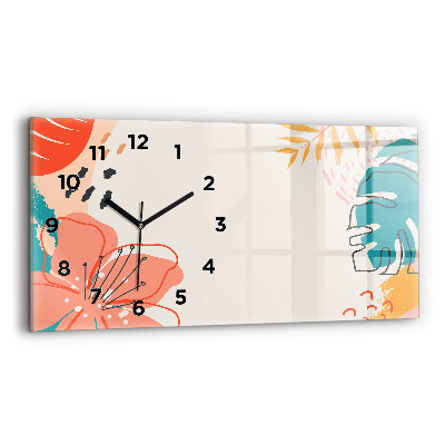 Horloge horizontale en verre Plantes hawaïennes