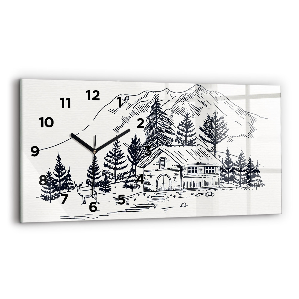 Horloge rectangulaire horizontale Ville de dessin animé