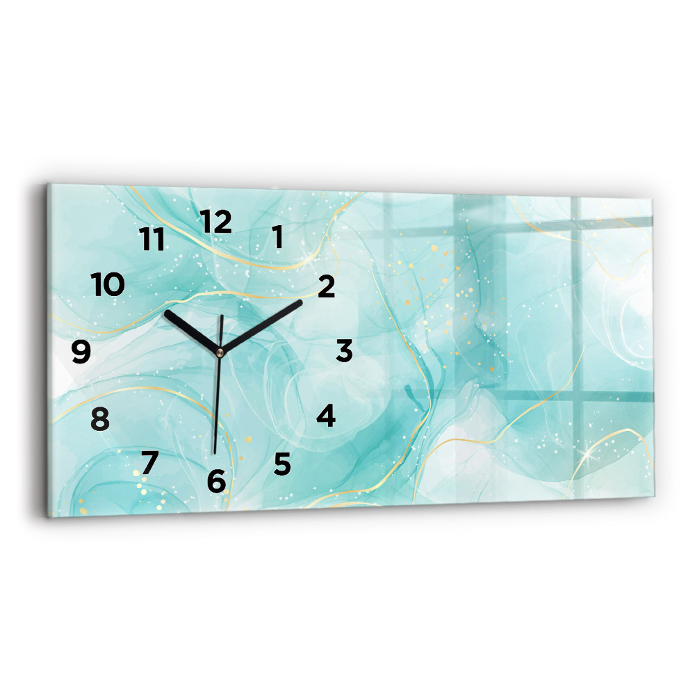 Horloge rectangulaire horizontale Marbre abstrait