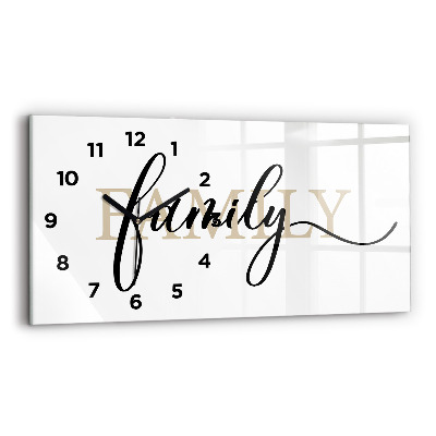 Horloge horizontale en verre Inscription familiale
