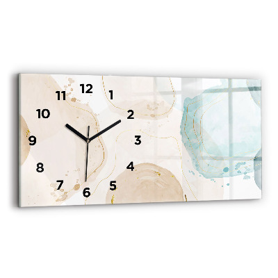 Horloge murale horizontale Taches d'aquarelle