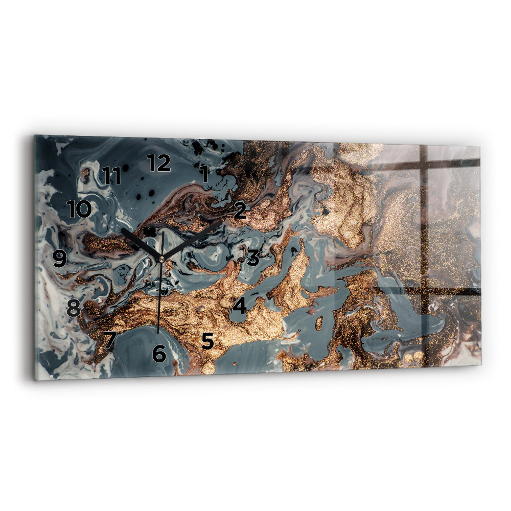 Horloge rectangulaire horizontale Marbre Art abstrait