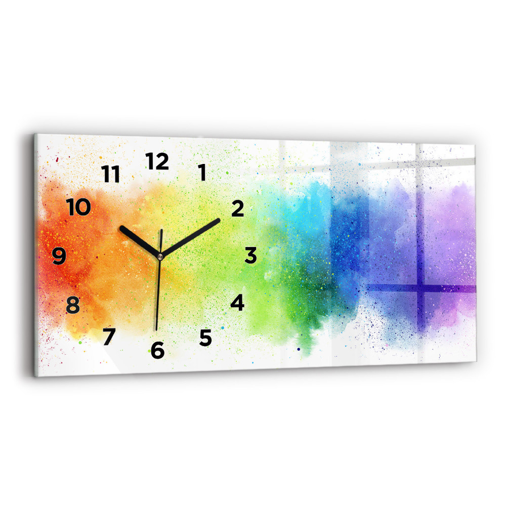 Horloge murale horizontale Arc-en-ciel abstrait