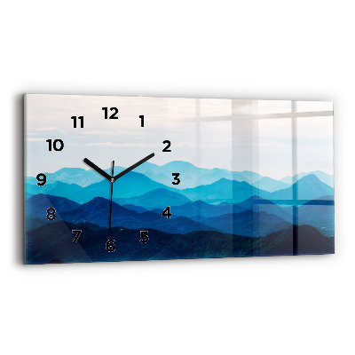 Horloge horizontale en verre Montagne en aquarelle
