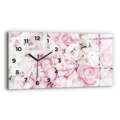 Horloge rectangulaire horizontale Fleurs décoratives