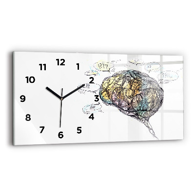 Horloge murale horizontale Représentation artistique du cerveau