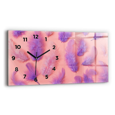 Horloge rectangulaire horizontale Plumes colorées