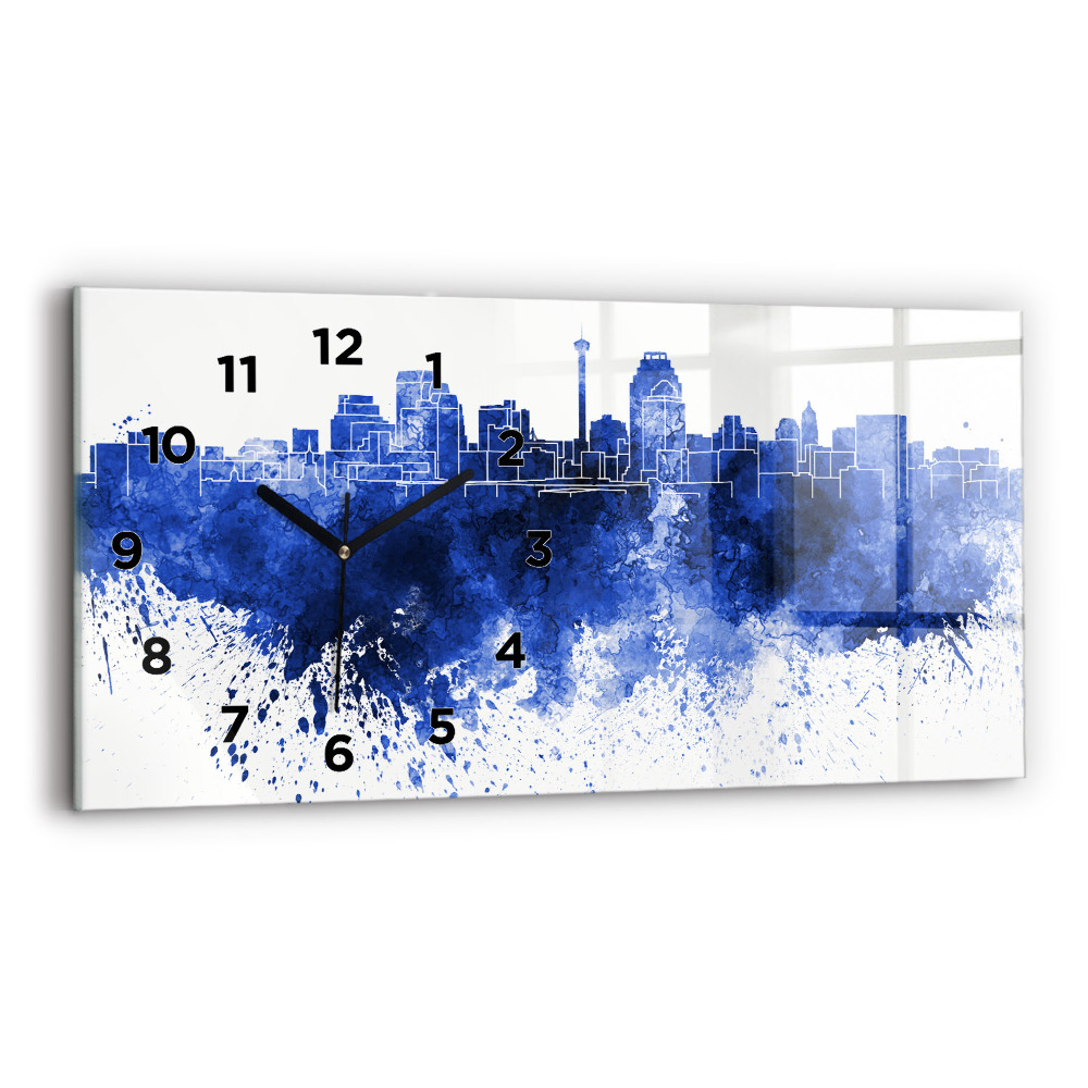 Horloge rectangulaire horizontale Aquarelle de San Antonio